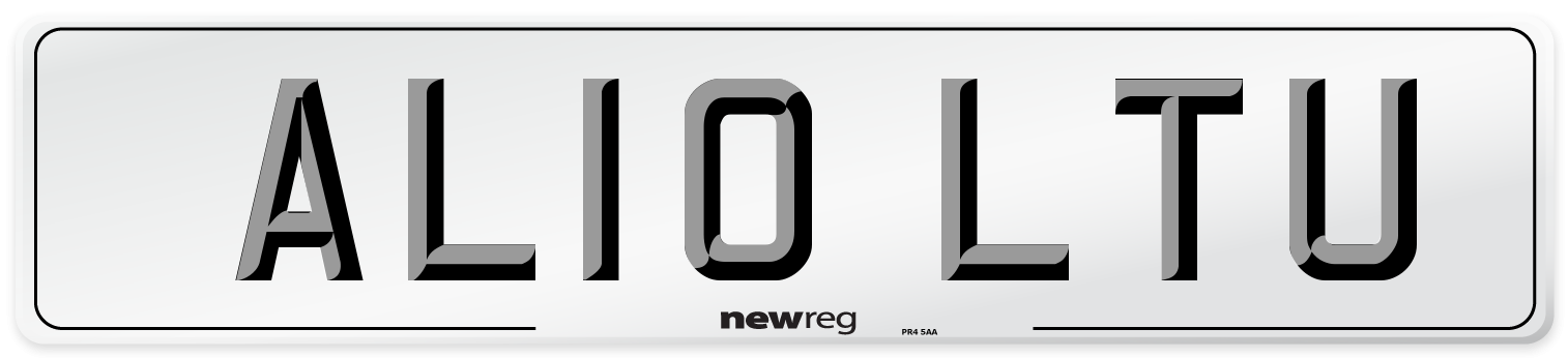 AL10 LTU Number Plate from New Reg